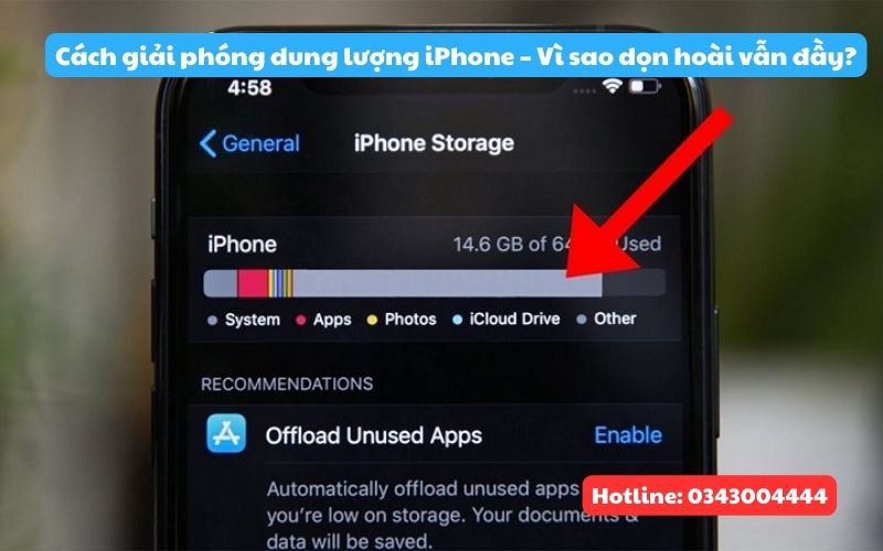 Tại sao xóa bớt ứng dụng và ảnh bộ nhớ iPhone vẫn đầy