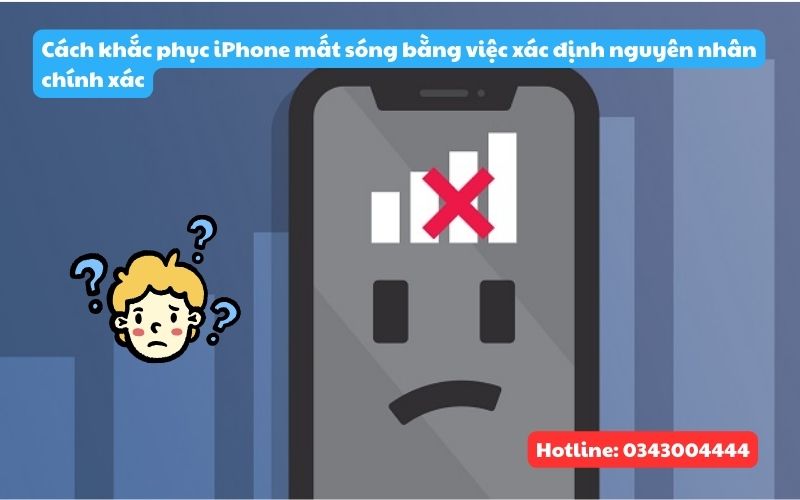 Xác định nguyên nhân ccash khắc phục iPhone mất sóng