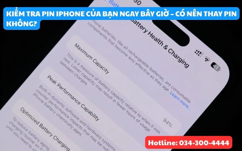 Kiểm tra Pin iPhone ở đâu? Pin dưới bao nhiêu phần trăm thì đi thay pin mới