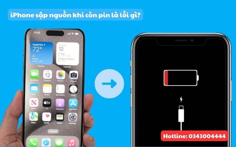 iPhone sập nguôn fkhi còn pin là lỗi gì?