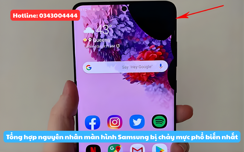 Tổng hợp các nguyên nhân màn hình Samsung bị chảy mực phổ biến nhất