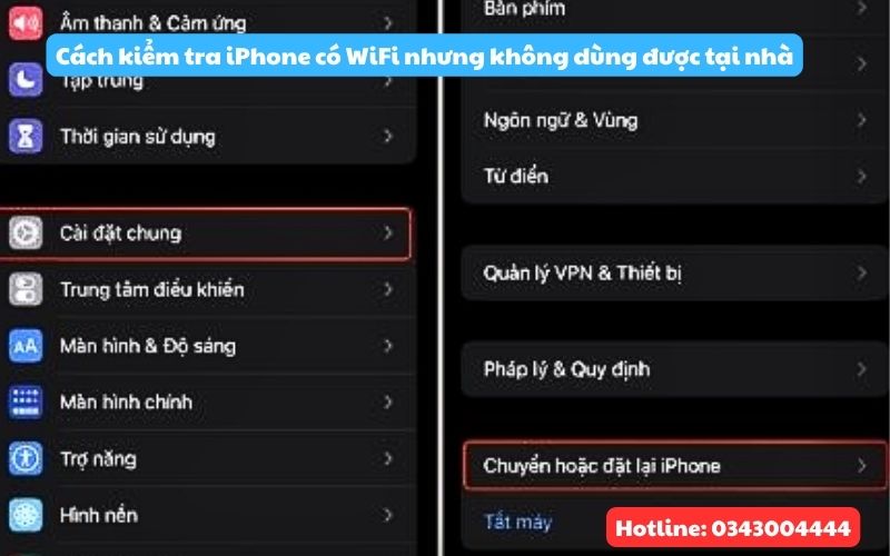 Cách kiểm tra nhanh iPhone có wifi nhưng không dùng được tại nhà