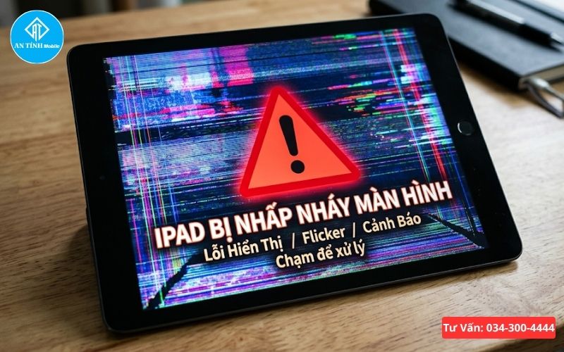 iPad bị nhấp nháy màn hình sọc xanh-đỏ liên tục là lỗi gì?