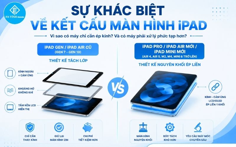 Sự khác biệt giữa giữa các dòng iPad