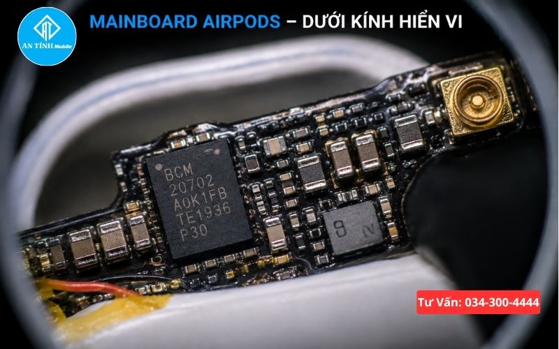 Soi vi mạch bo mạch hộp sạc bị chạm tụ nguồn dẫn đến sự cố AirPods không kết nối