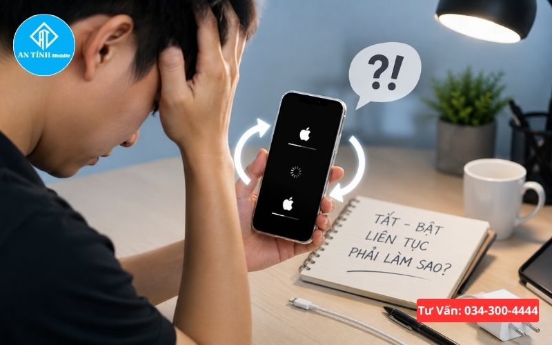 Điện thoại iPhone khởi động liên tục hiện logo táo rồi tắt