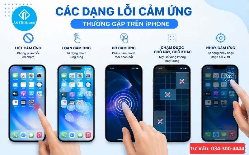 Các dạng lỗi iPhone liệt cảm ứng phổ biến người dùng cần biết