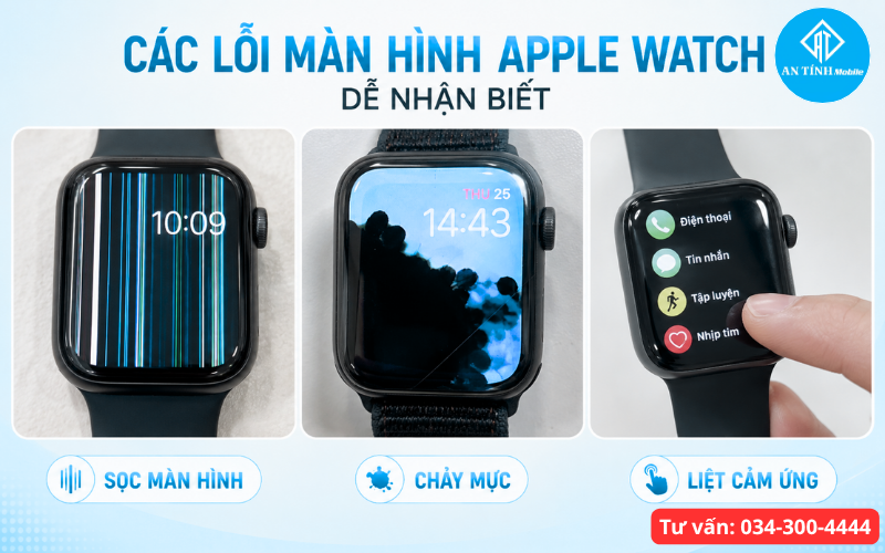 Các dấu hiệu phổ biến cho thấy cần thay màn hình Apple Watch ngay lập tức