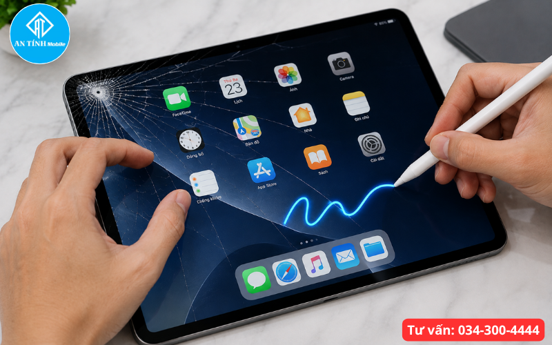 Hướng dẫn tự kiểm tra cảm ứng và hiển thị trước khi dùng dịch vụ ép kính iPad