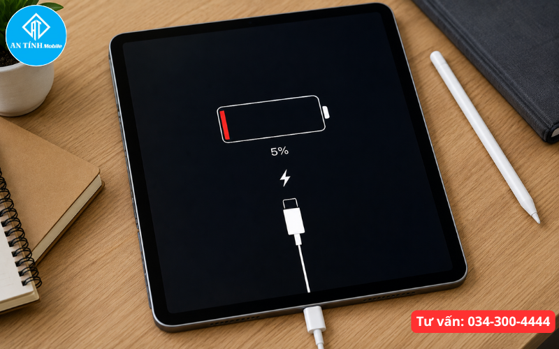 iPad báo sạc nhưng không vào pin dung lượng đứng yên