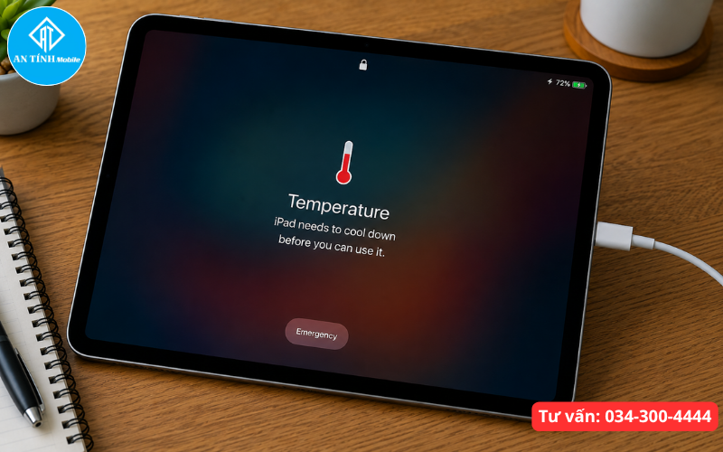 iPad quá nóng tự ngắt sạc để bảo vệ pin
