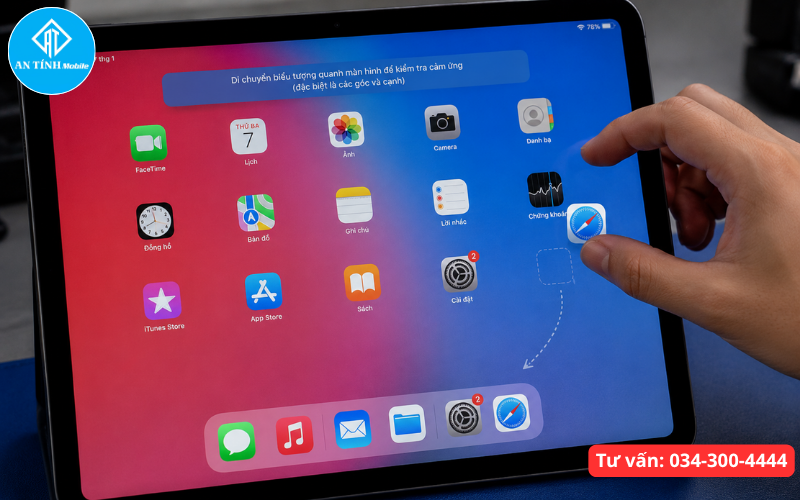 Thao tác kiểm tra điểm chết cảm ứng khi iPad bị đơ màn hình